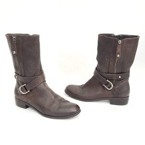 🤎 Marc Fisher Leather Boots zip up - size 9.5 🤎